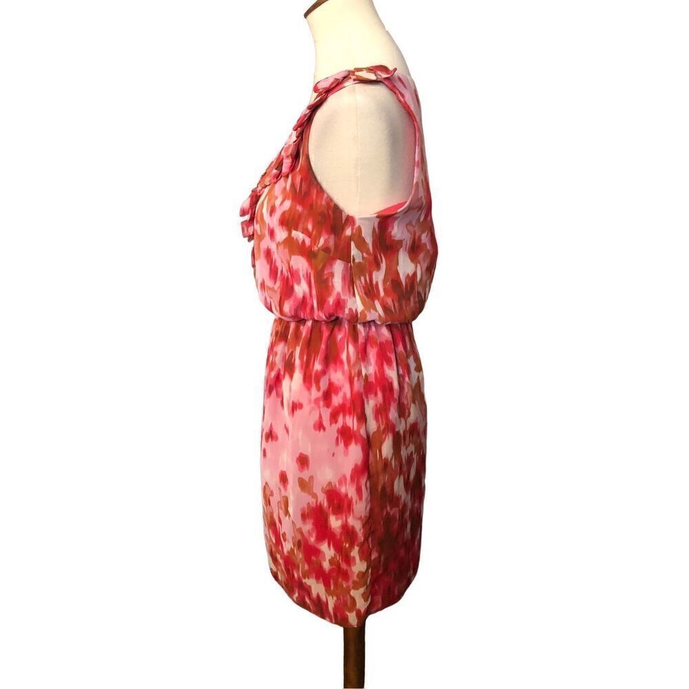 Jones New York watercolor pink chiffon sleeveless dress size 8 - Picture 3 of 10